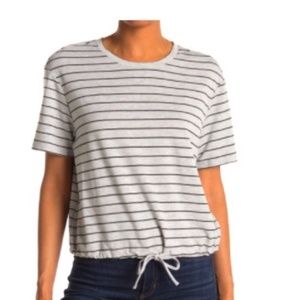 NANETTE by NANETTE LEPORE Striped Top | Gray and Black | Size M | NWT